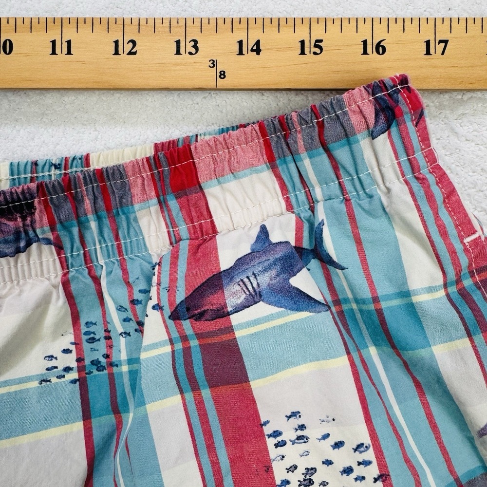 Ralph Lauren Polo Sport Swim Shorts Plaid RWB Sharks Trunks Suit XL Fish VTG Y2K - Picture 4 of 8